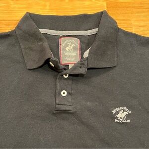 Beverly Hills Polo Club Black Modern Fit Men’s Size Large Polo Short Sleeve